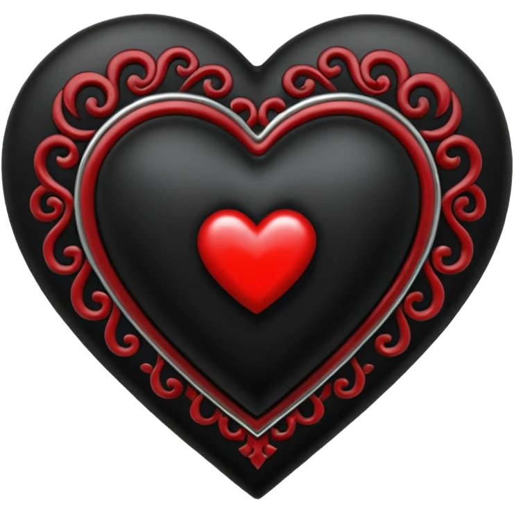 goth heart with a gothic heart brooch emoji