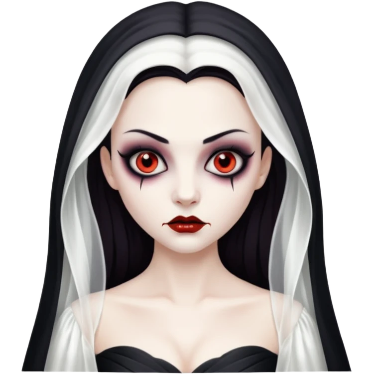 Vampire bride, tradition of vampire, Evil look. emoji