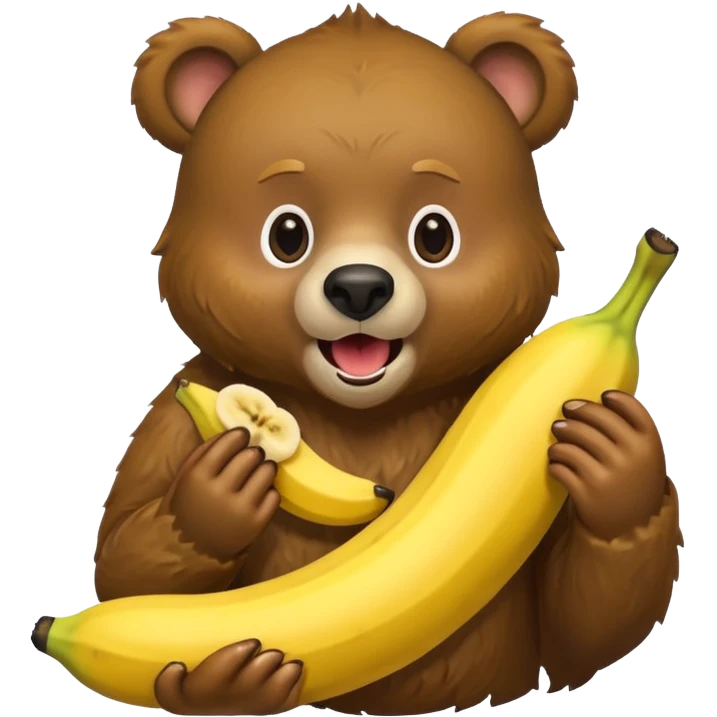 Bear eating a banana  emoji