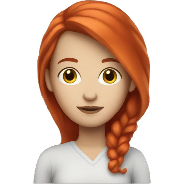 White woman with red hair read book emoji