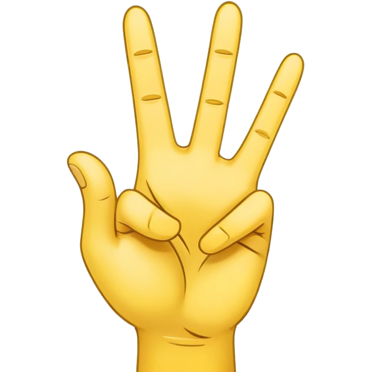 A 2D digital illustration of a yellow cartoon-style hand with the index and middle fingers crossed. The hand should be facing forward, outlined in bold black lines, with a smooth, simple, and polished emoji-style design on a plain light background emoji