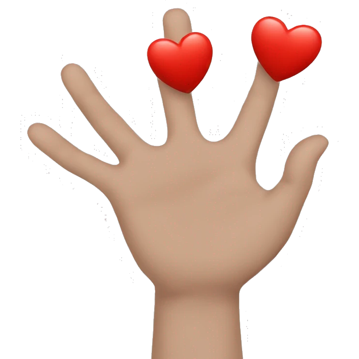 Hands wrapped around a red heart 2d emoji
