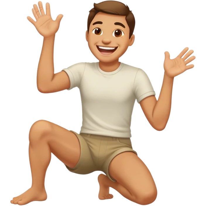 man laughing while slapping knee emoji