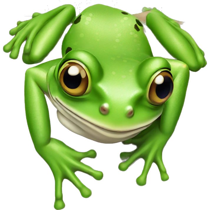 looking at a tree frog from above emoji