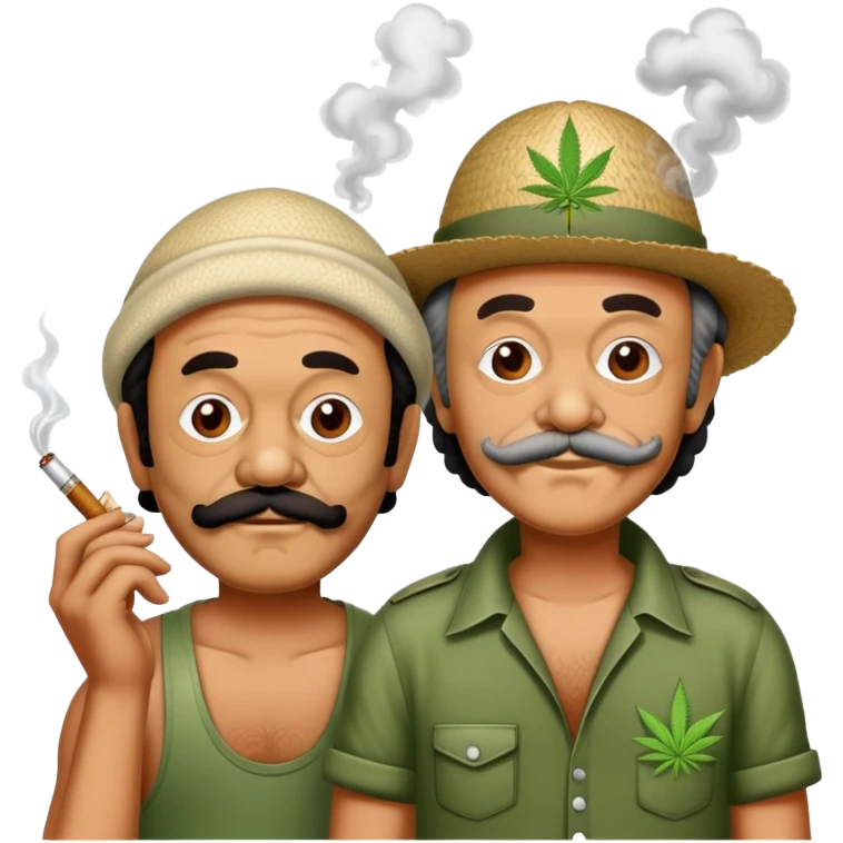 Cheech and Chong smoking weed emoji