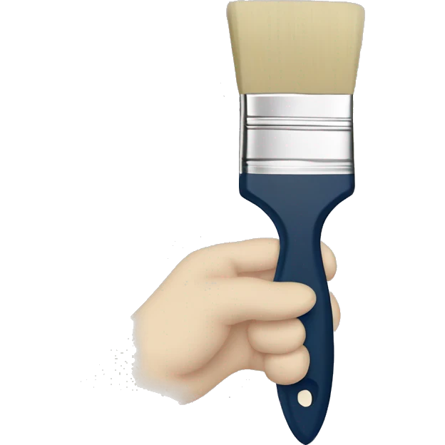 Pale hand holding paintbrush emoji