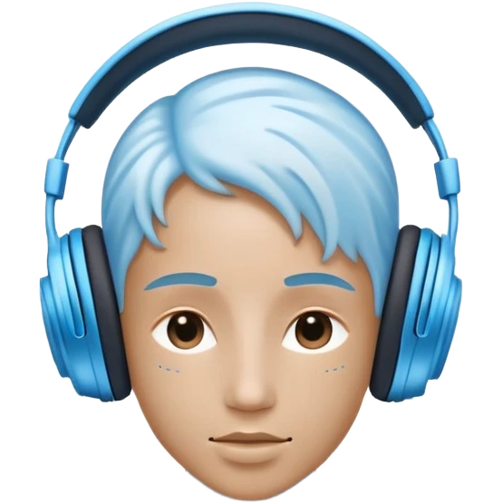 a living being made of sound waves listening to music with headphones emoji