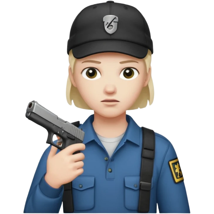 Emoji de iPhone Fantasma con glock 19 en la mano izquierda y con gorra emoji