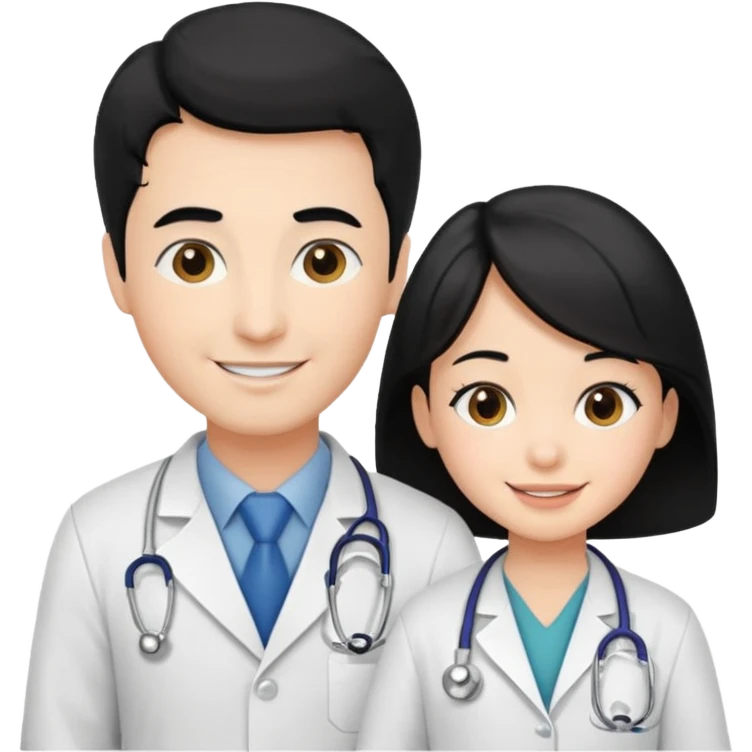 doctor black hair helping a kid emoji