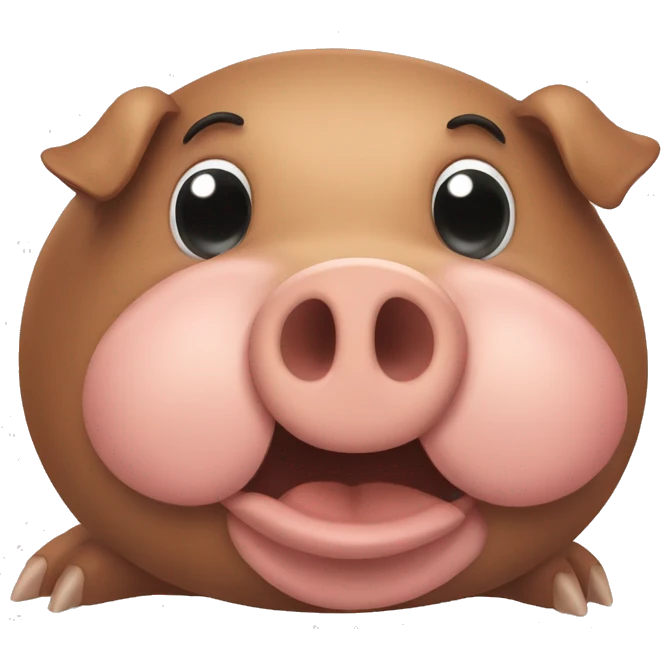 a hungry brown pig emoji