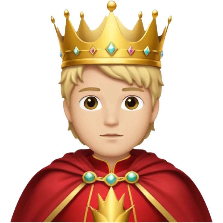 a proud, androgynous king with a golden crown and cape emoji
