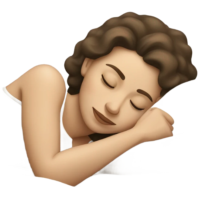 Pale brunette woman sleeping emoji