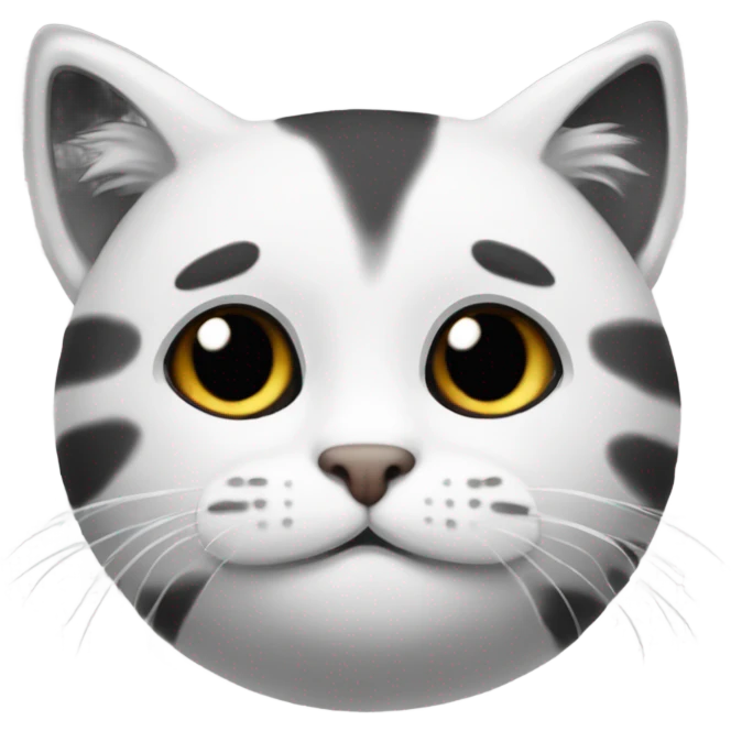 Gatito blanco y negro tierno emoji