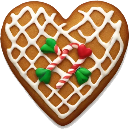 gingerbread christmas heart emoji