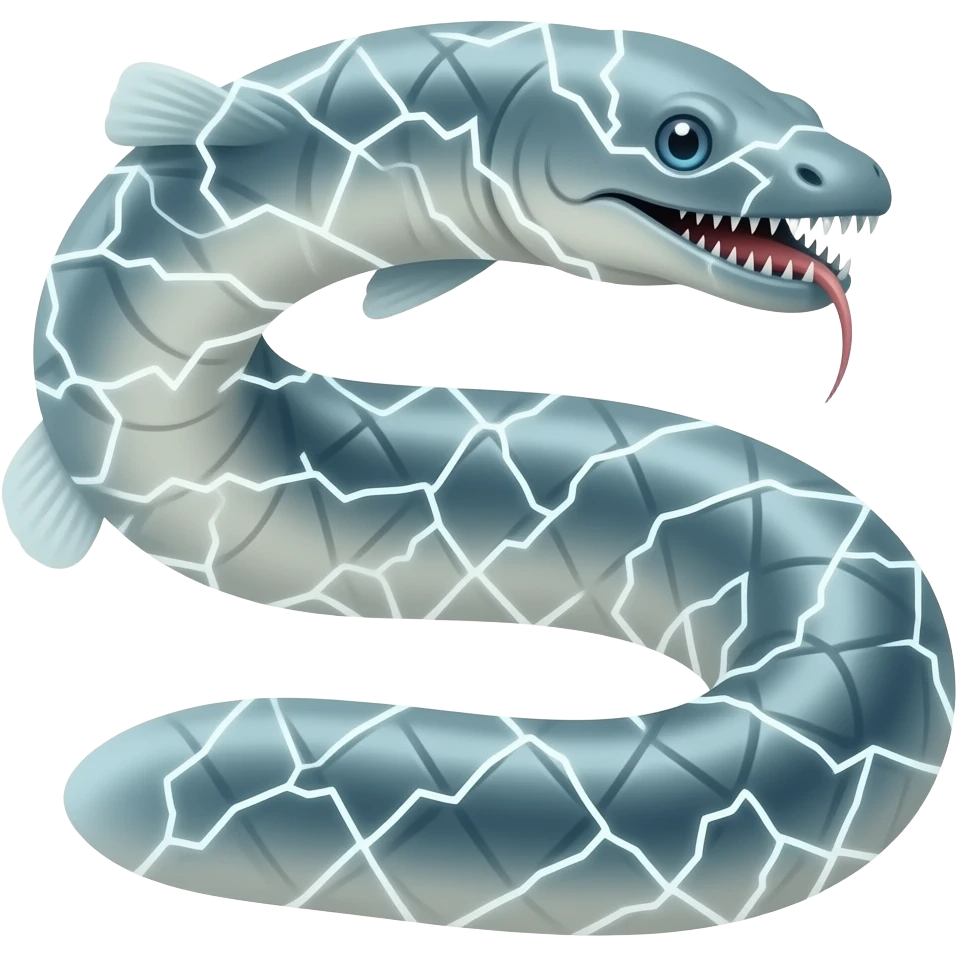 long electric eel with electricity emoji