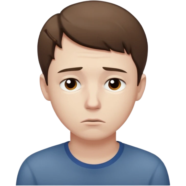 Sad man contemplating life emoji