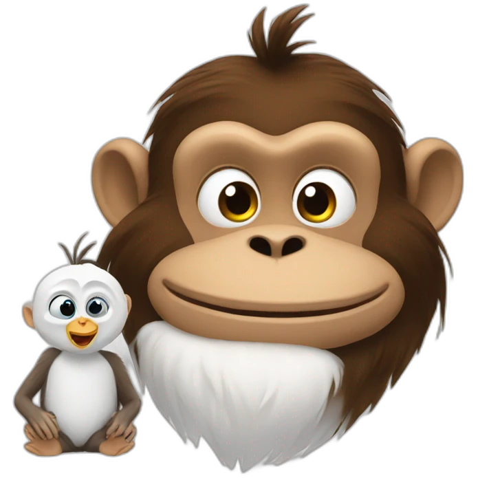 a monkey with Olaf  emoji