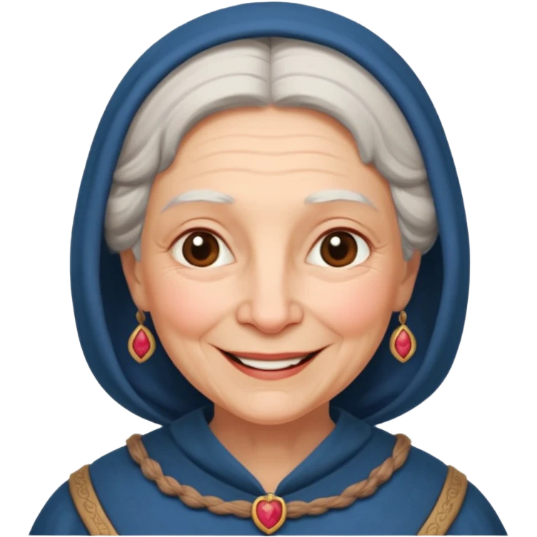 The kind and amiable grandmother in medieval fairy tales emoji