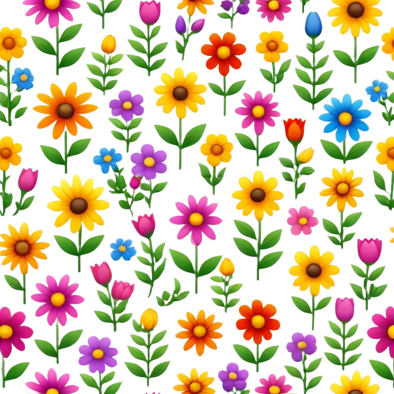colorful garden flowers blooming emoji