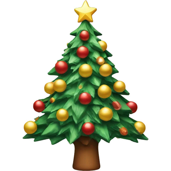 Retro Christmas tree emoji
