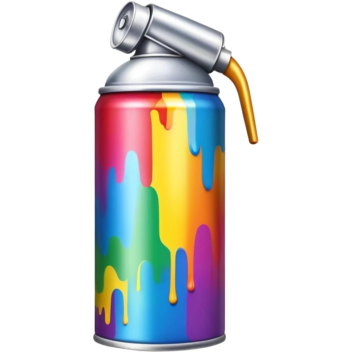 Colorful spray paint can with rainbow design for graffiti emoji