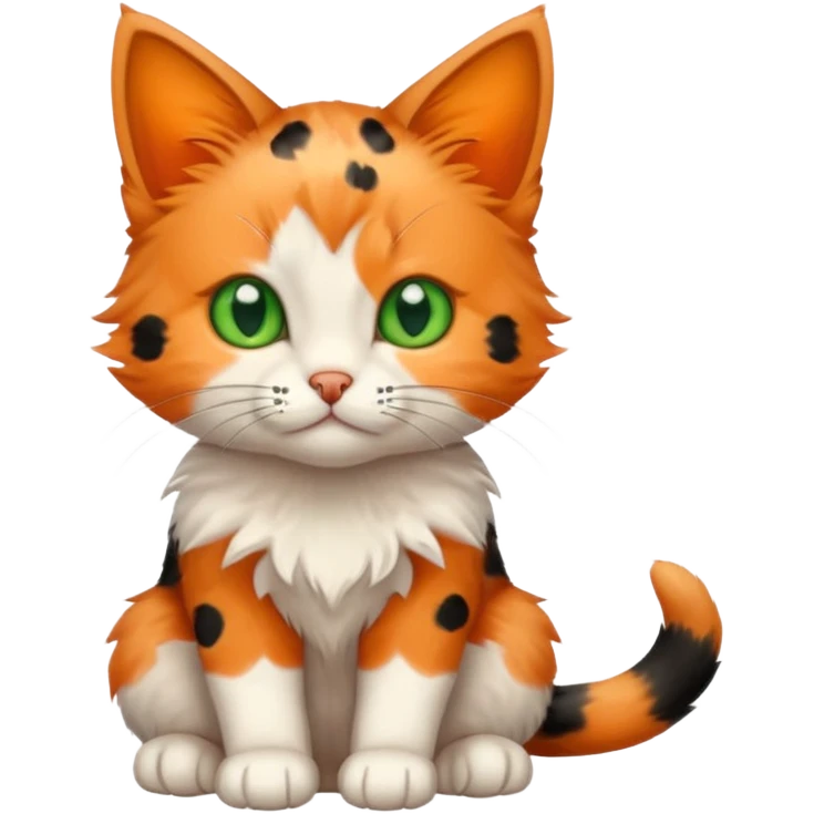 a sitting kitten with spots emoji