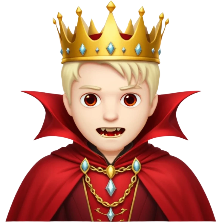 Vampire King, Pale king with red cloak and fangs, golden crown.
 emoji