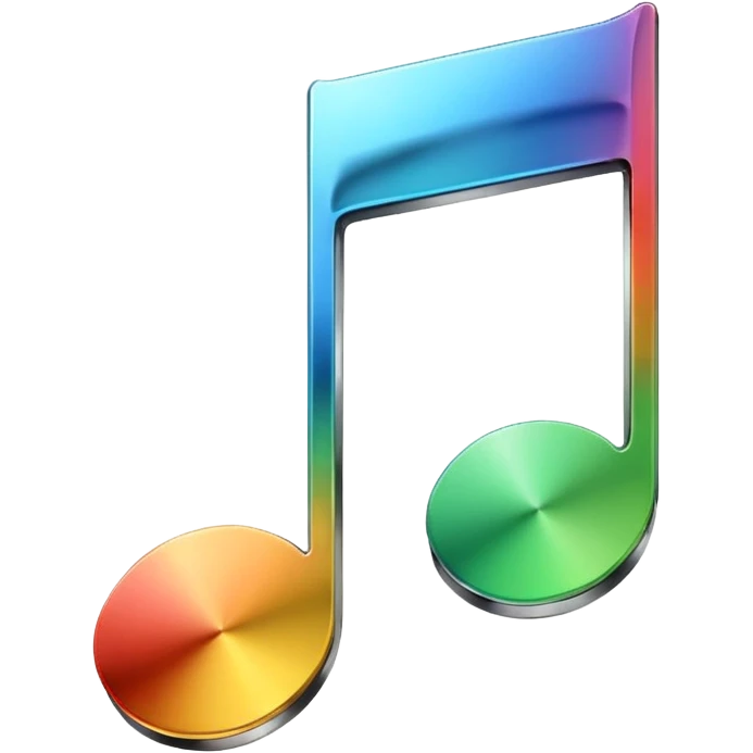 mac os music note metal chrome emoji