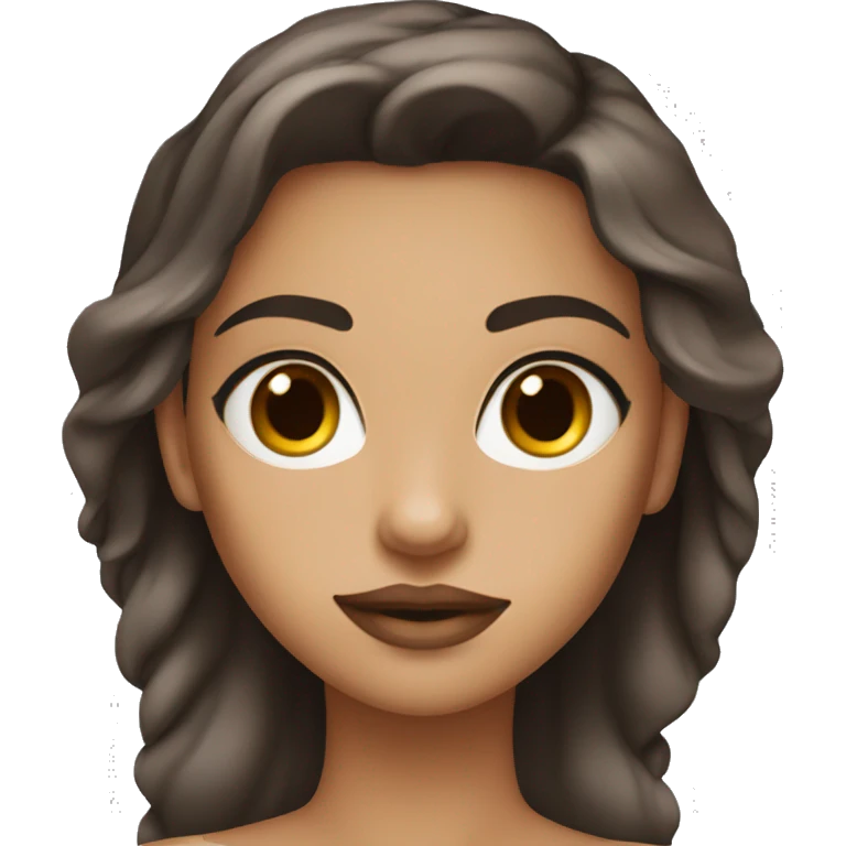 A girl with bright ocean eyes thick eyebrows dark brown eyes full lips  emoji