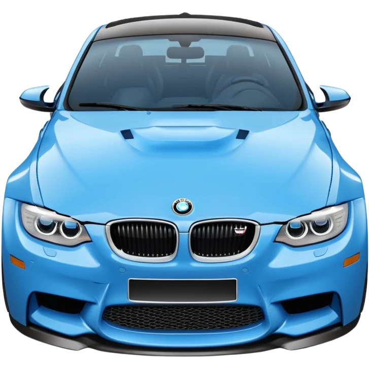 Make me an emoji with a blue bmw M3 and some kind of sign that says ‘W LZR’ emoji