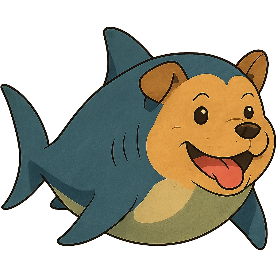 shark with a dog face emoji