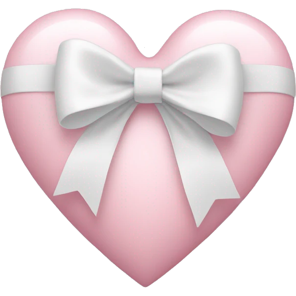 Pastel pink heart with white bow emoji