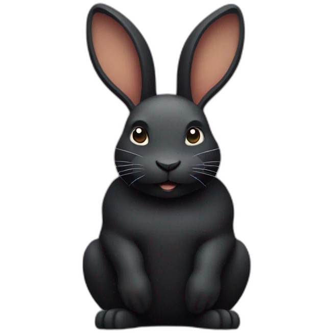 black rabbit with a cable cut in half  emoji