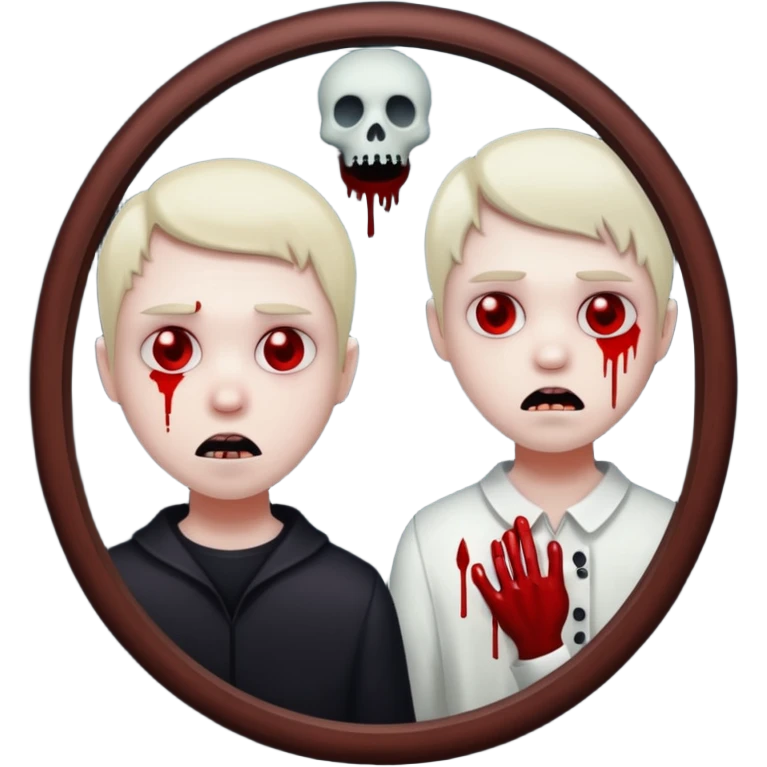 Spooky killer on mirror behind me
 emoji