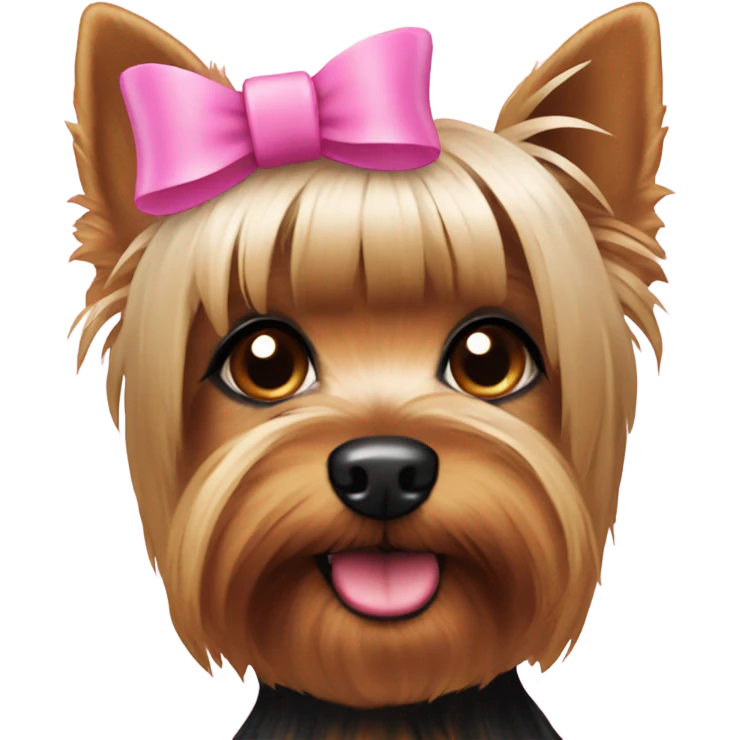 Yorkie with pink on head emoji