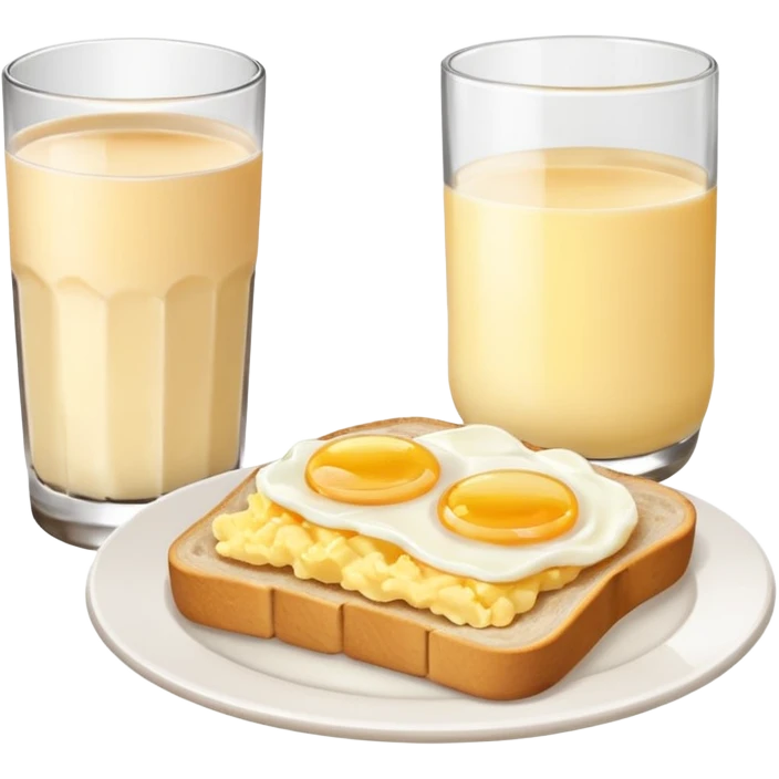 Breakfast ( bread + egg + glass of milk) emoji
