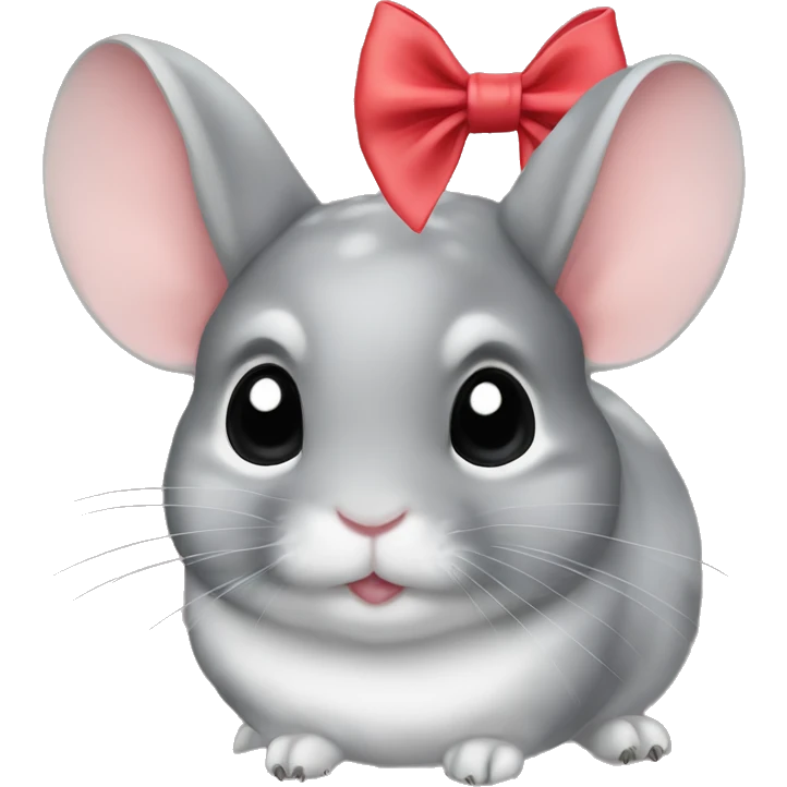 Chinchilla with bow on head  emoji