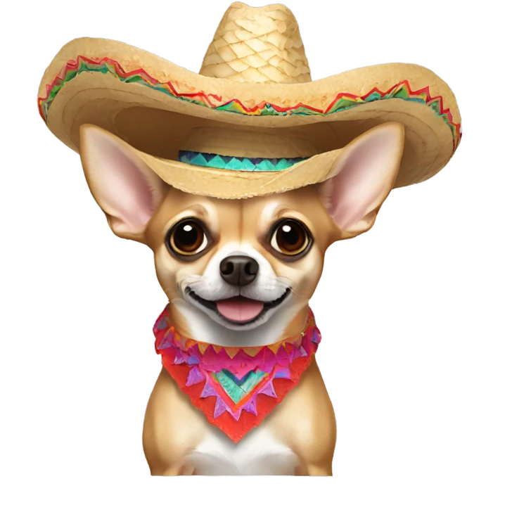 Chihuahua wearing sombrero emoji