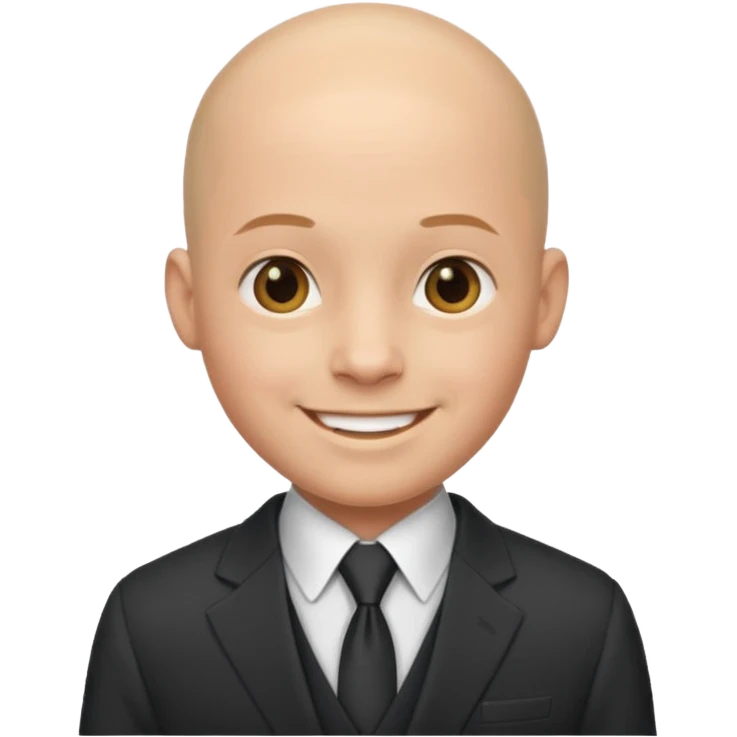 Bald boy in nice wear. emoji