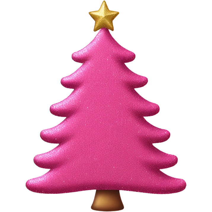 Pink Christmas tree with glitter emoji