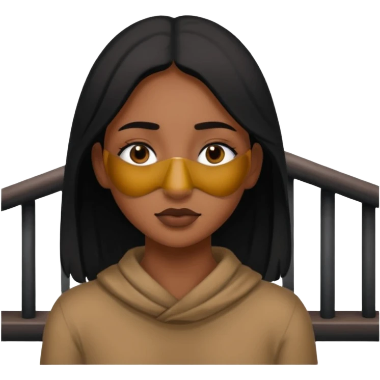 she has black pigment over the bridge of her nose. like around her eyes. emoji