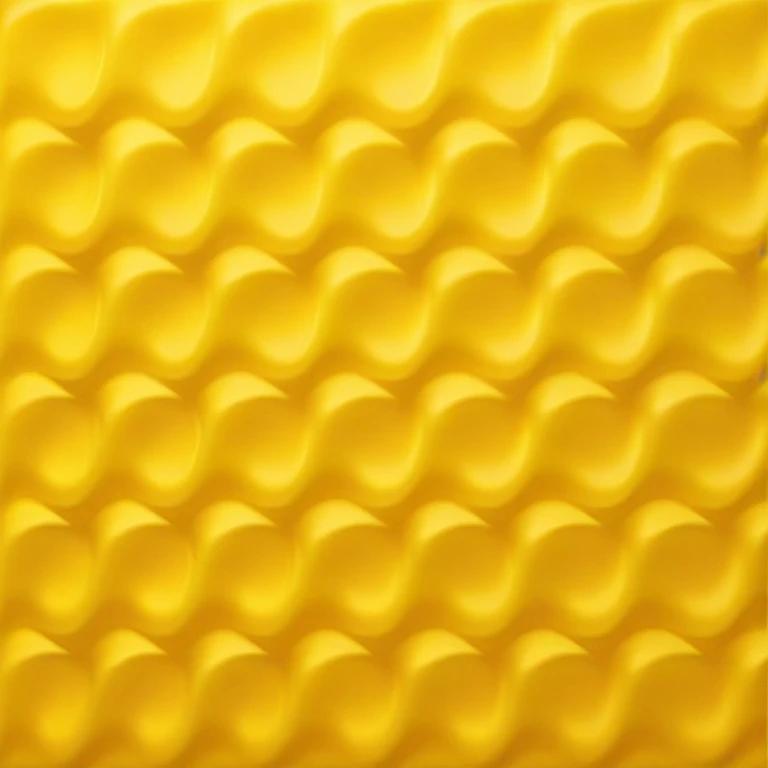 yellow wavy soundproofing foam sheet with textured surface emoji