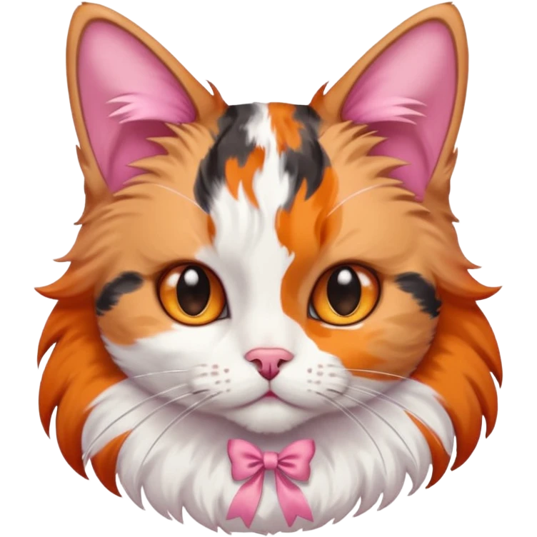 cat with pink ribbon on ear emoji