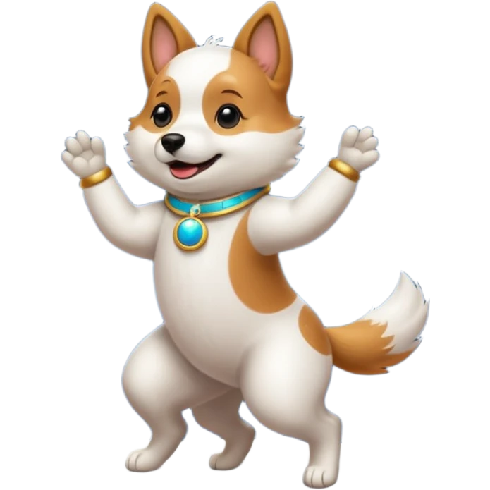 Dog dancing on the moon emoji
