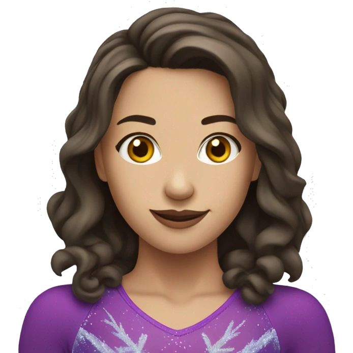 beautiful brunette figure skater emoji