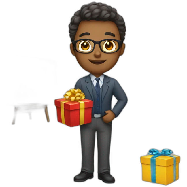 Teacher with gifts  emoji