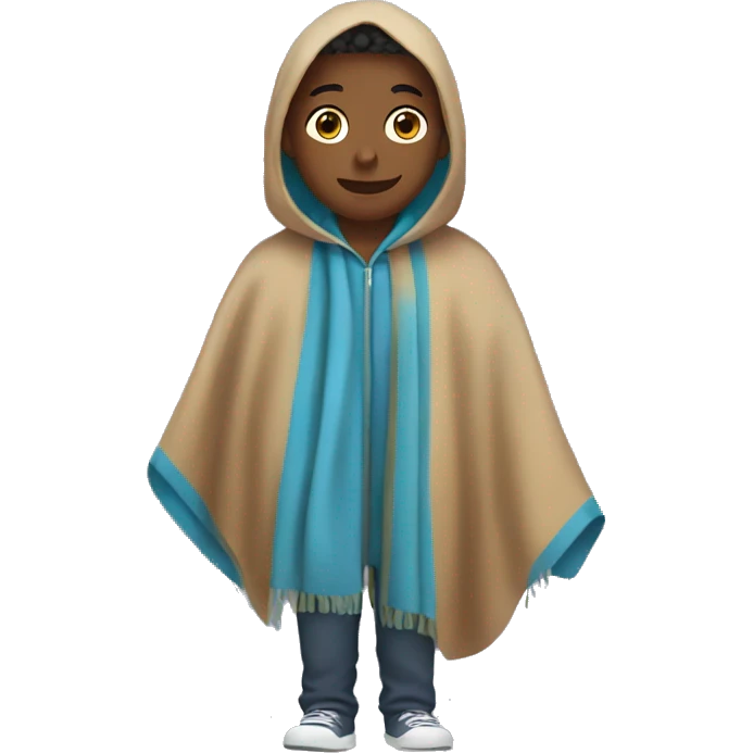 Middle school student wearing blanket emoji