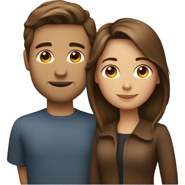 Couple with Brown Hair  emoji