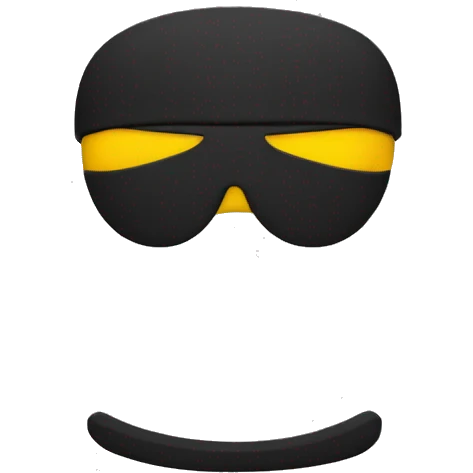 generate 1 emoji like a ninja style: colors black, red, yellow from top to bottom emoji