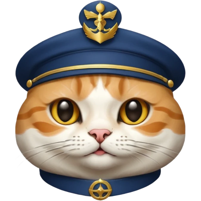 cat wearing a captain's hat emoji
